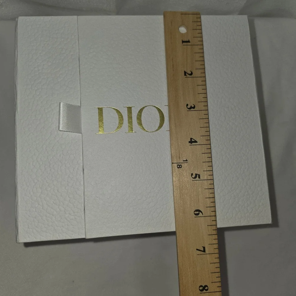 Dior White Textured Magnetic Gift Box Gold Logo Large Storage Box